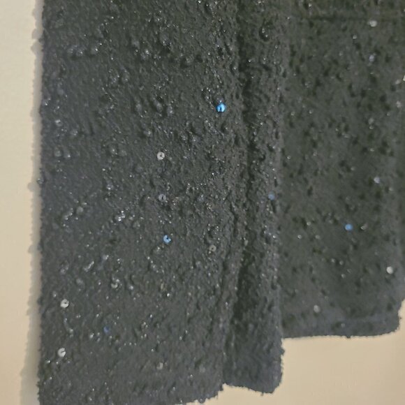 Max Jeans | Women's Black Sequin Full Zipper Shacket (Size Medium) - Picture 6 of 11